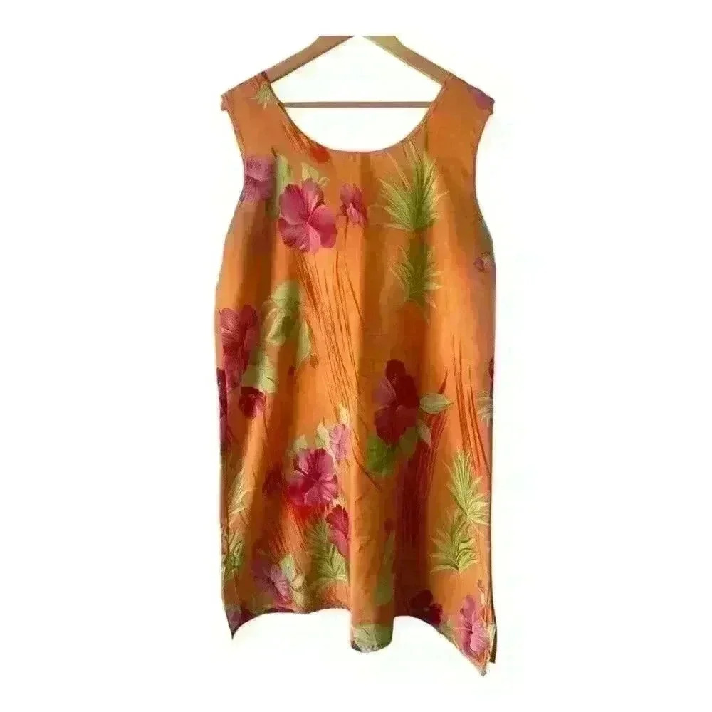 Floral Orange Midi Dress